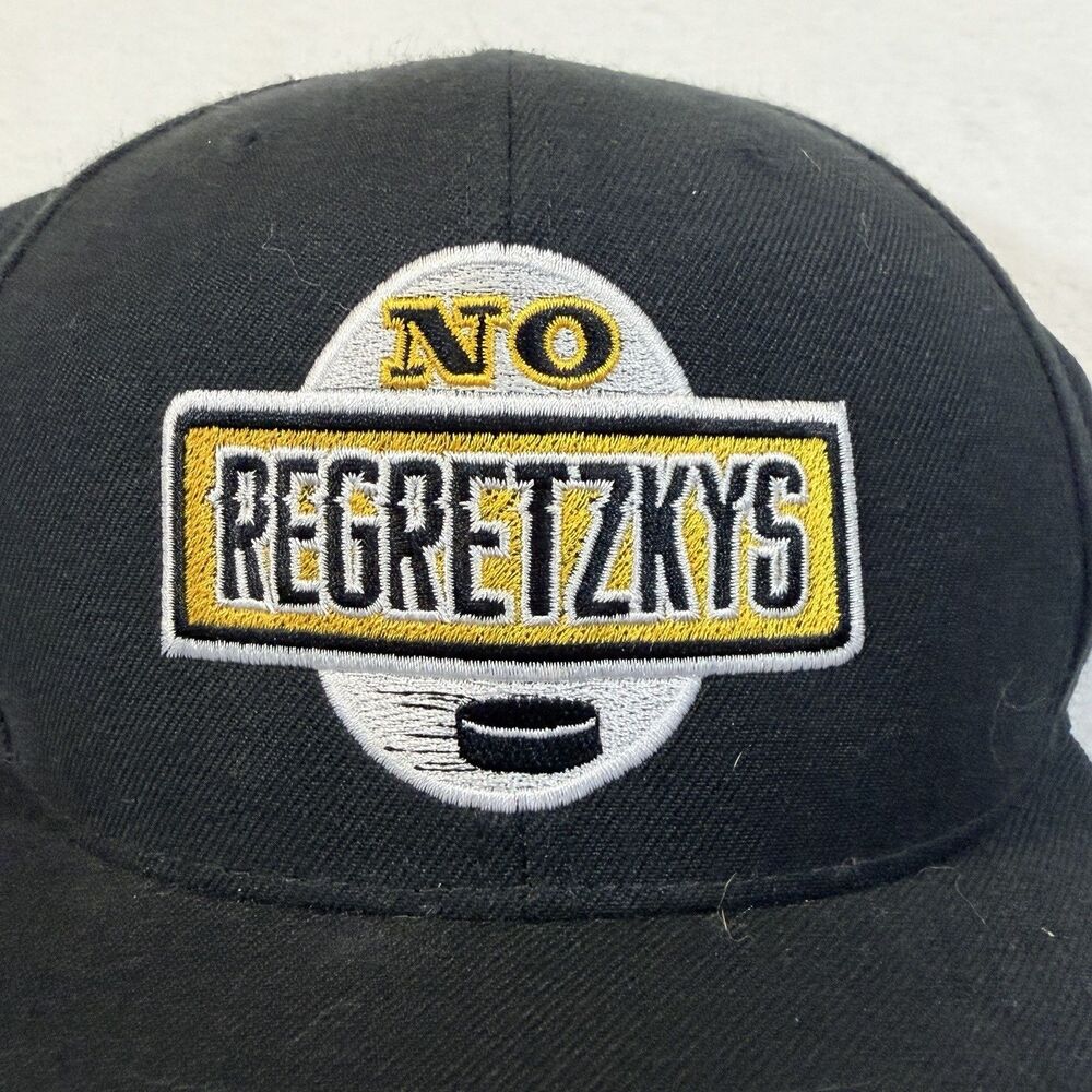 Wayne Gretzky Black Adjustable Hat "No Regretskys" Wool Hockey The Classics Snap